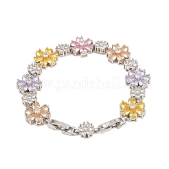 Теннисные браслеты из платиновой латуни с микропаве из кубических цирконий&nbsp;BJEW-B160-10P