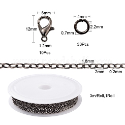 Kit de fabrication de bijoux de chaîne de câble en laiton diy 3m&nbsp;DIY-YW0005-75B