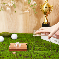 1 комплект квадратных акриловых пыленепроницаемых выставочных коробок с деревянным основанием&nbsp;AJEW-OC0013-56C