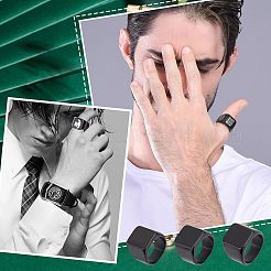 3 шт. 3 размера прямоугольных перстней-печаток из нержавеющей стали 304 RJEW-UN0001-26B