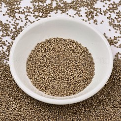 MIYUKIデリカビーズ  シリンダー  日本製シードビーズ  11/0  （db1834f）デュラコート亜鉛メッキマットシャンパン  1.3x1.6mm  穴：0.8mm  約2000PCS /ボトル  10 G /ボトル&nbsp;SEED-JP0008-DB1834F