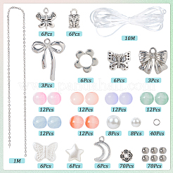 Наборы для самостоятельного изготовления браслетов-цветов с бантом&nbsp;DIY-SC0029-55