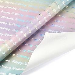 Papel para envolver regalos de cumpleaños con degradado de arcoíris&nbsp;DIY-FZC0002-03C