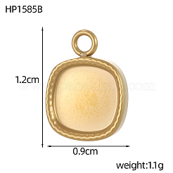 Оправы для подвесок из нержавеющей стали 304 в виде кабошонов&nbsp;STAS-OY008-75G