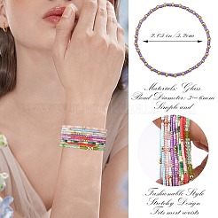 2 Stück 2 Stile Boho Glas Saatperlen Stretch-Armband-Sets&nbsp;BJEW-SW001587
