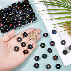 120 шт. 20-х цветные смоляные кабошоны в форме пуговиц&nbsp;AJEW-FH00028