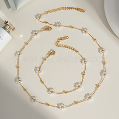 Браслеты и ожерелья из плетеной цветочной цепочки из нержавеющей стали для женщин AC0915-1