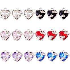 18 Stück 6 Farben Legierung Glas Charms&nbsp;FIND-TA0009-91P