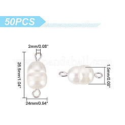 50 шт. подвески-коннекторы из натурального культивированного пресноводного жемчуга PEAR-HY0001-03