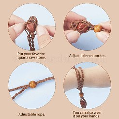 Fabrication de collier de pochette en macramé avec cordon ciré tressé réglable&nbsp;MAK-WH0008-02A