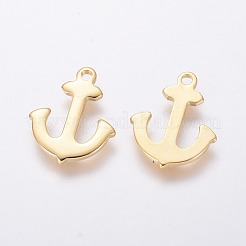 ステンレスペンダント201個  アンカー  ゴールドカラー  16x13x1mm  穴：1.5mm&nbsp;STAS-L234-090G