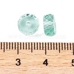 K9ガラス模造オーストリアクリスタルビーズ  多面カット  フラットラウンド  甘露  8x4mm  穴：1mm&nbsp;GLAA-D014-03