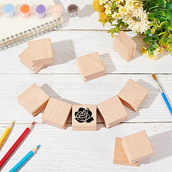 Необработанный бук деревянный рифленый квадратной формы&nbsp;WOOD-WH0124-25