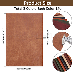 8 feuille de cuir PU bicolore&nbsp;DIY-CL0002-51