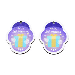 Большие подвески из дерева с односторонним принтом WOOD-N005-95