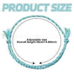 10шт 5 цвета плетеный браслет из хлопкового шнура ручной работы&nbsp;BJEW-YW00006