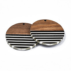 Полосатые подвески из смолы и орехового дерева&nbsp;RESI-N025-022