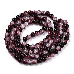 Perles de verre imitation jade à craqueler&nbsp;DGLA-T003-6mm-14