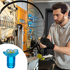 16 шт. 4-цветные колпачки для вентилей шин из смоляного цветка и алюминиевого сплава&nbsp;HJEW-NB00308