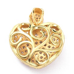 Латунные микропаве прозрачные подвески с фианитом ZIRC-P085-28G