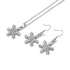 Комплекты из серег и ожерелий с подвесками из сплава со стразами&nbsp;FS-WG1CFD3-02