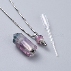 Ожерелья кулона бутылки дух натурального драгоценного камня NJEW-F251-09P