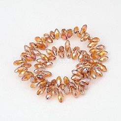 Chapelets de perles en verre électroplaqué&nbsp;X-EGLA-J068-AB07