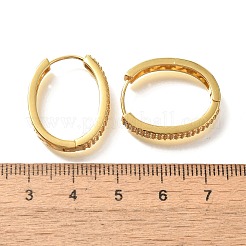 Латунные кубических серьги циркония обруч EJEW-M048-05G