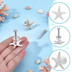 12 tirador de cajón de aleación de estrella de mar&nbsp;AJEW-WR0003-49