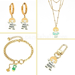 15pcs 3 styles de pendentifs en émail en alliage&nbsp;ENAM-CJ0004-54
