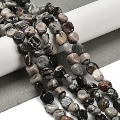 Бусины из натурального черного камня G-P497-01E-73