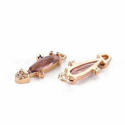 Colgantes de circonita cúbica transparente micro pavé de latón chapado en rack&nbsp;LS-KK-T060-63E-RS