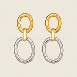 Pendientes colgantes de acero inoxidable 304 de dos tonos&nbsp;PC0327-1