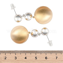 Круглые латунные серьги-гвоздики для женщин EJEW-U055-24GP