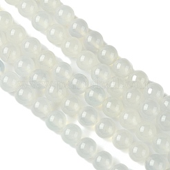 Натуральный белый агат бисер круглый пряди&nbsp;G-N0151-10-10mm