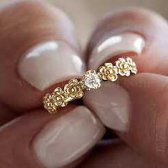 Кольца для женщин с латунным паве из кубического циркония&nbsp;OI9467-1