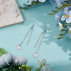 Плоская круглая заготовка 925 подвески из стерлингового серебра STER-BC0003-41A-P