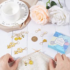 Маркеры петель с замком в виде пчелы и цветка HJEW-SC0001-34