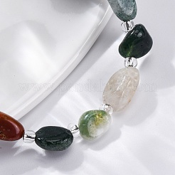 Braccialetti di perline di agata indiana naturale per le donne&nbsp;G-P563-07P-20