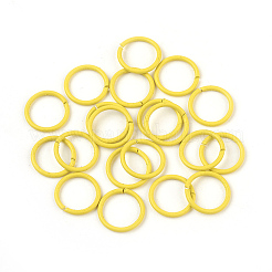 スプレー塗装された鉄のオープン丸カン  ラウンド  きいろ  18ゲージ  10x1mm  内径：8mm&nbsp;LS-IFIN-F149-B05