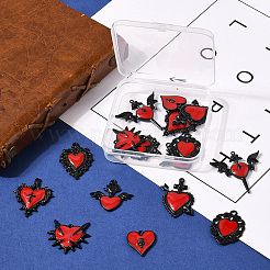 16 шт. 8 стиля подвески из сплава эмали в готическом стиле&nbsp;PALLOY-SC0004-45B