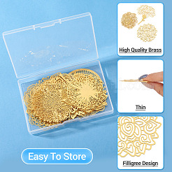 24 шт. 12 стиля латунных филигранных больших подвесок&nbsp;KKC-TA0001-05
