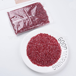 透明色光沢ガラスラッパビーズ  丸い穴  ブラウン  3~8x2mm  穴：0.7mm  約450g /ポンド&nbsp;SEED-N005-001-A06
