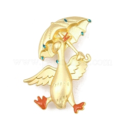 Emaille-Anstecknadeln mit Ente und Regenschirm&nbsp;JEWB-B035-02MG