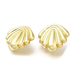 Серьги-гвоздики из латуни в форме ракушки с покрытием стойки EJEW-L097-11G