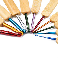 Бамбуковой ручкой алюминия крючком наборы крючок иглы TOOL-R057