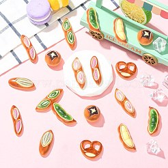 40個の樹脂カボション  パン  ミックスカラー  22~46.5x13.5~29x7.5~17.5mm&nbsp;RESI-CJZ0001-08