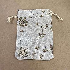 Прямоугольные подарочные пакеты из хлопчатобумажной ткани с принтом и завязками ABAG-TAC0005-02F-01