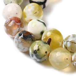 Нити окрашенных и нагретых натуральных агатовых бус с огненным кракелюром&nbsp;G-P539-B01-23