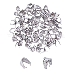 304ステンレススチールスナップオンベイル  ステンレス鋼色  9.5x7x6.5mm  インナー：8x5mm  100個/箱&nbsp;STAS-UN0016-15P